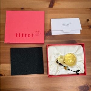 NIB Tittot glass sculpture - symphony of Happiness and Prosperity